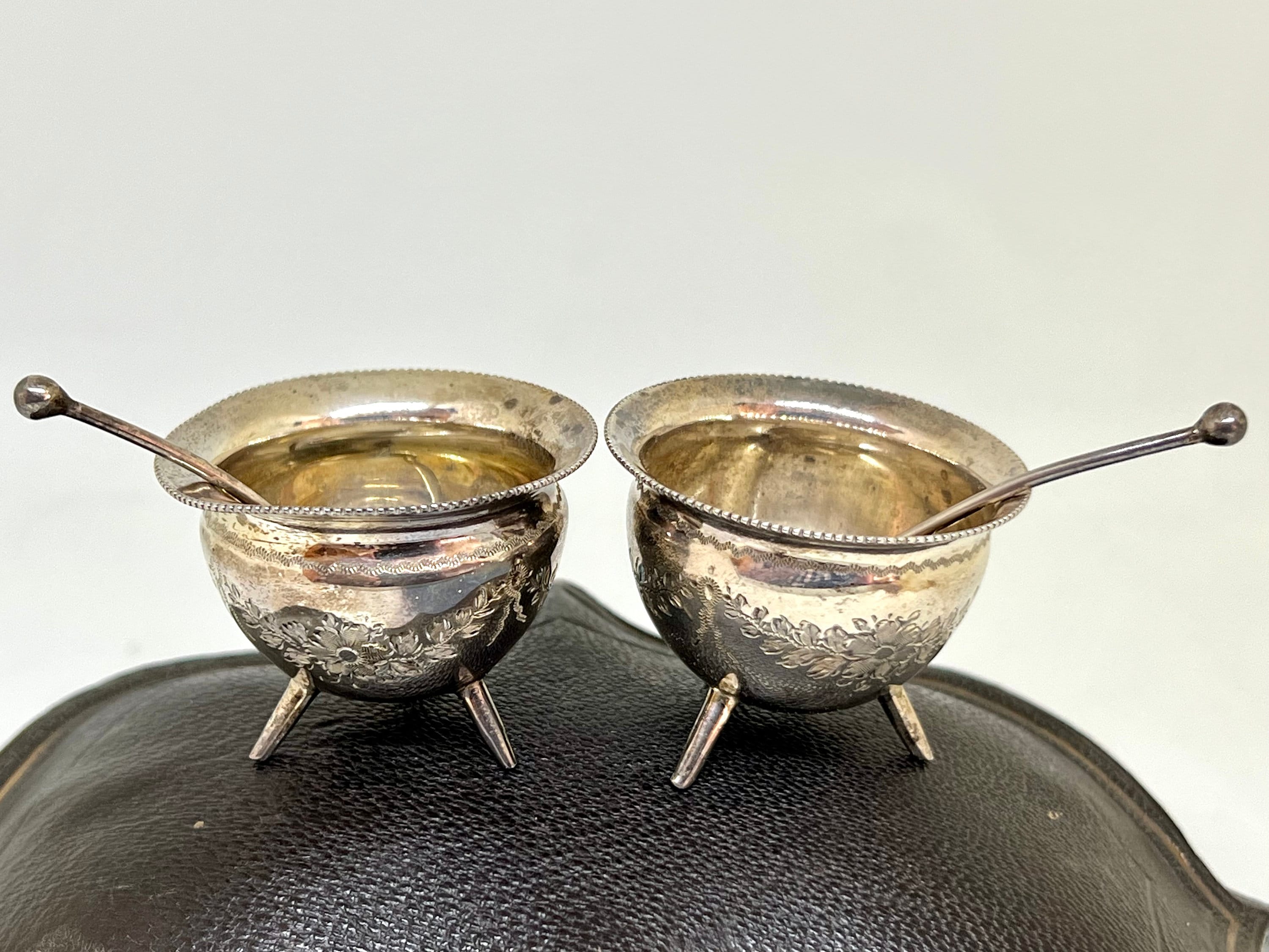 Antique Mappin & Webb Sterling Silver Condiment Set: Victorian