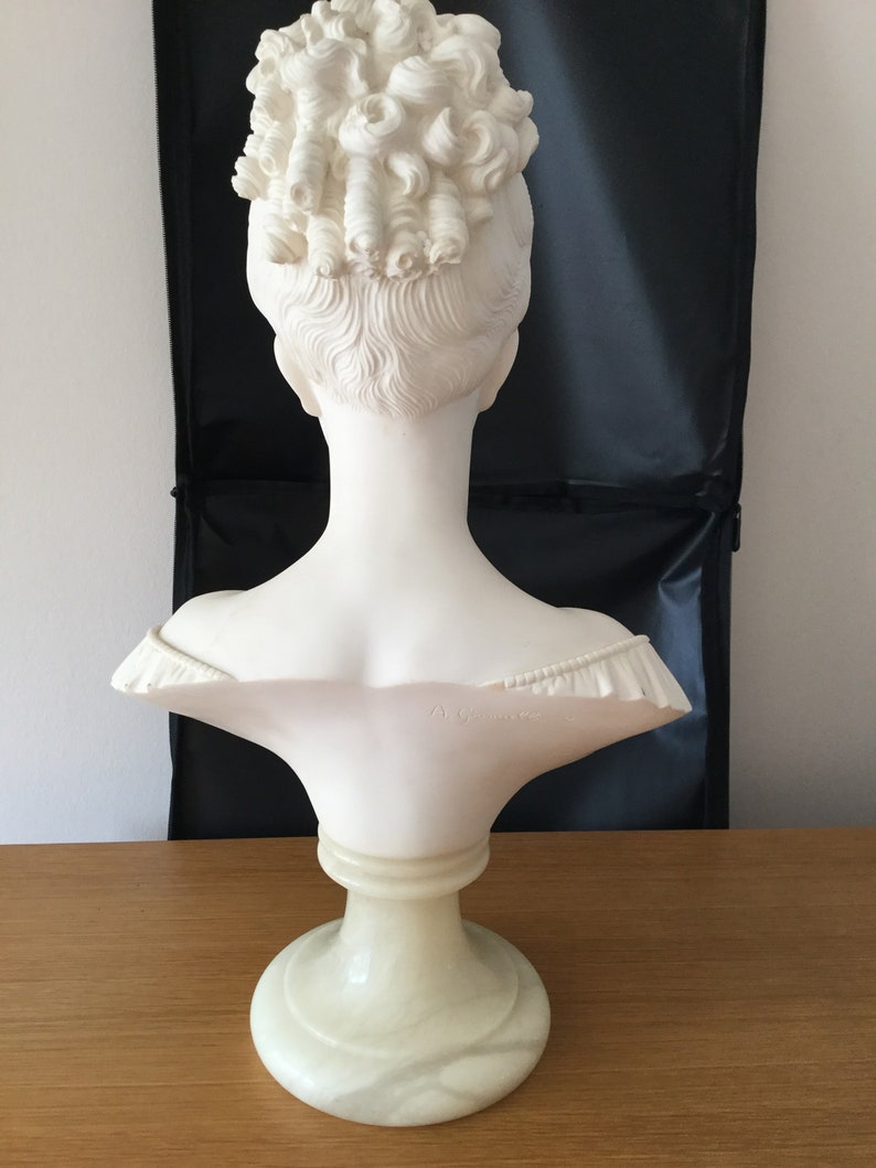 A Gianelli A Beautiful Signed Bust of the young woman Manon image 1