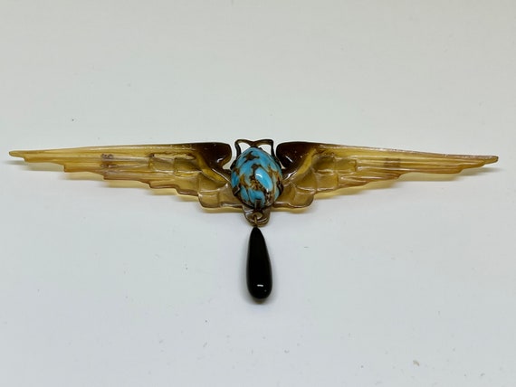 Georges Pierre, GIP, Rare French Art Nouveau Brooch, … - Gem