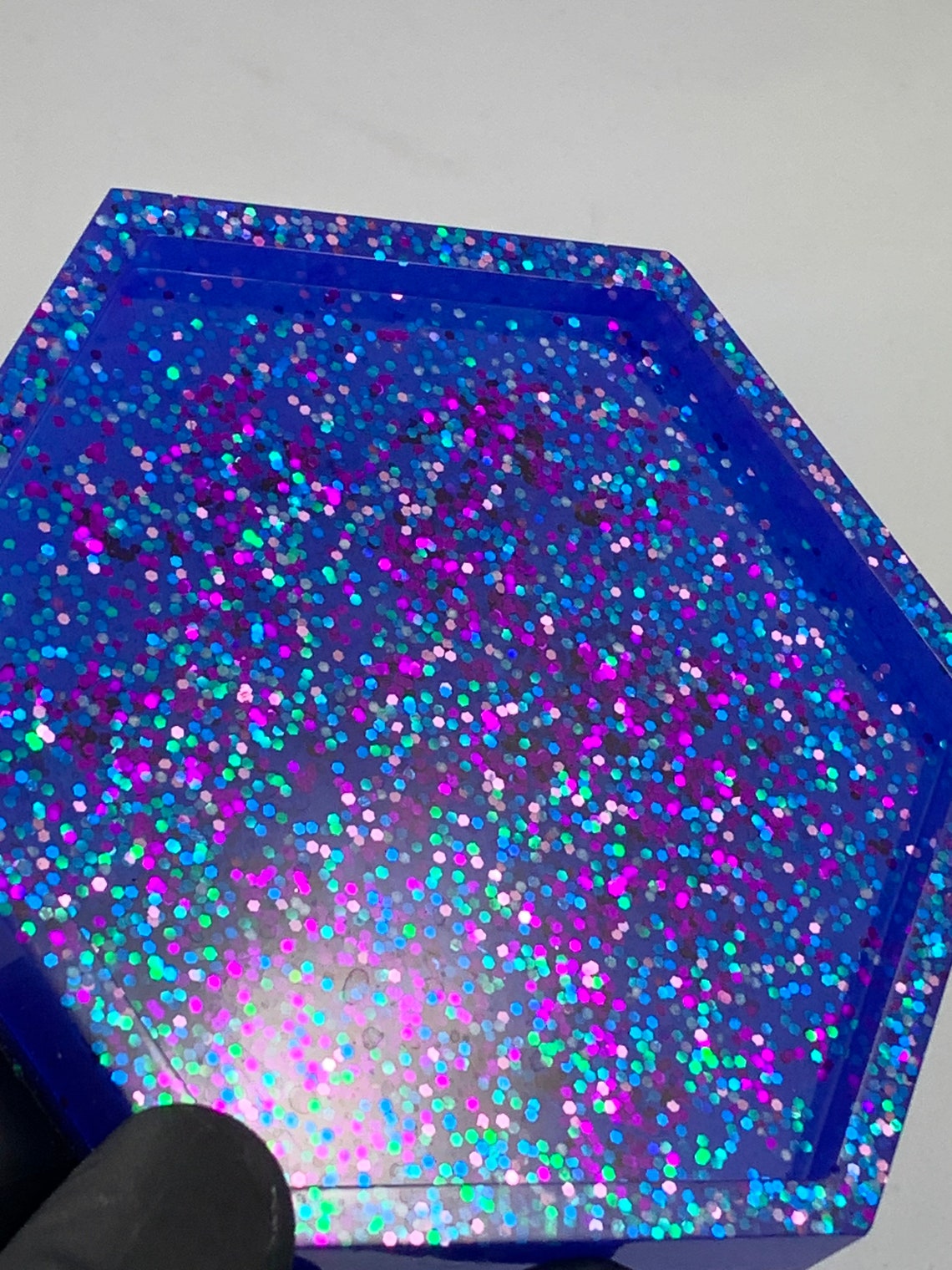 Handmade Epoxy Resin Blue / Purple Glitter Coaster Etsy
