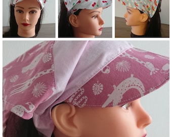 Cotton umbrella cap / bandana umbrella cap, sun protection, headscarf with umbrella, hair band with umbrella