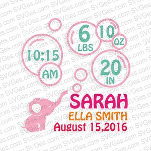 Download New Baby Svg Birth Announcement Template Baby Girl Svg Etsy