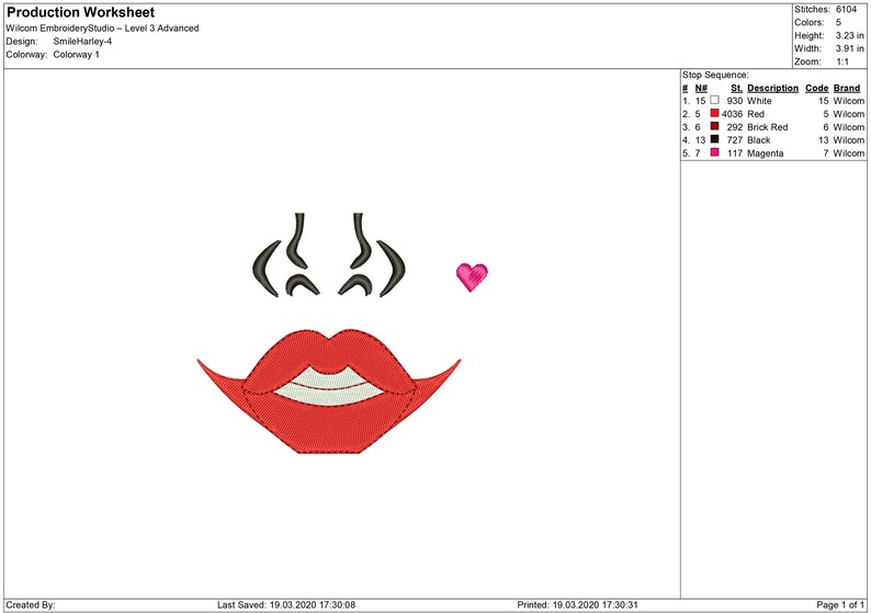 Mouth Embroidery design files
