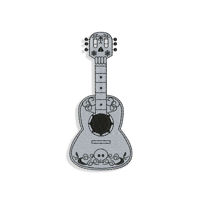Guitar Embroidery Design Files Etsy