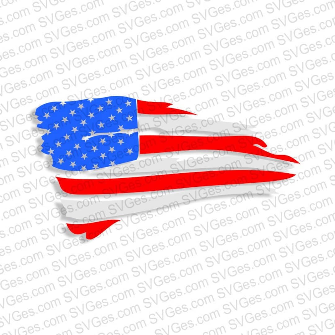 Tattered Flag of USA SVG PNG Digital Cut Files - Etsy