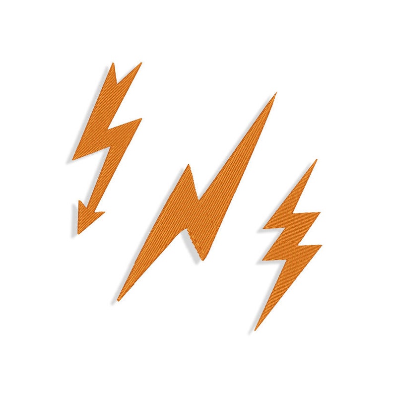 3 Types of Lightning Bolts Pack Embroidery Design Files Etsy