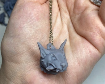 Wolf/Hellhound Head Pendant
