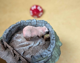 Pig in Muddy Pen Miniature