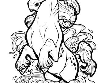 Dungeons & Dragons Coloring Page - Kelpie