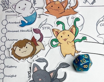D&D Feline Monster Stickers
