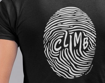 Climb Finger Print Unisex Short Sleeve T-shirt | Rock Climbing | Bouldering