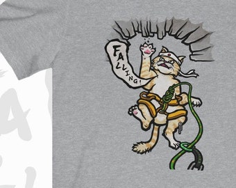 Sport Climbing Cat Unisex Jersey Short Sleeve Tee | Rock Climbing
