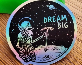 Dream Big Kiss-cut Glossy Coated Vinyl Sticker | Rock Climbing