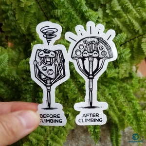 Before and After Climbing Glossy Coated Vinyl Sticker | Rock Climbing