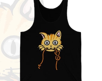 A Cat with Figure 8 Unisex Jersey Tank | Rock Climbing