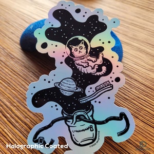 Chalk Galaxy en Mijn Kitty Glossy Coated Kiss-cut Vinyl Sticker | Rotsklimmen
