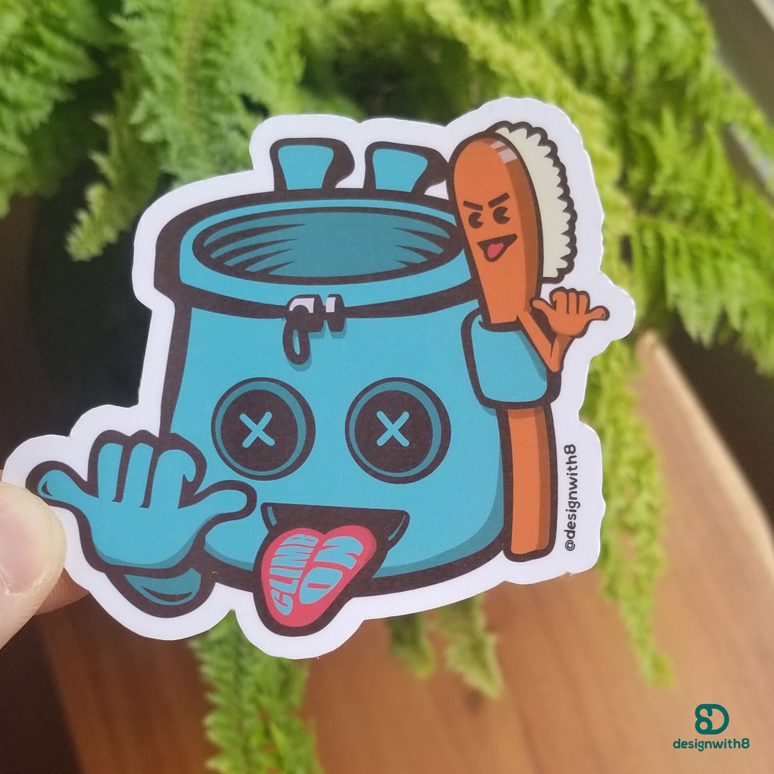 Chalk Bag and Brush Shaka Kisscut Vinyl Sticker Rock Etsy