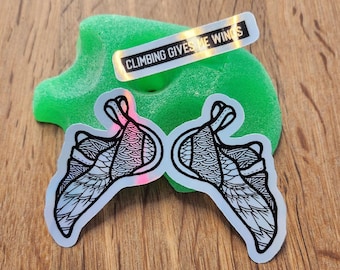 Climbing Give Me Wings Glossy Coated Kiss-cut Vinyl Sticker | Rock Climbing