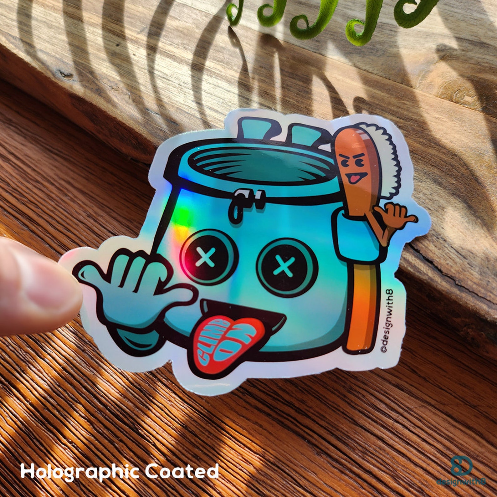 Chalk Bag and Brush Shaka Kisscut Vinyl Sticker Rock Etsy