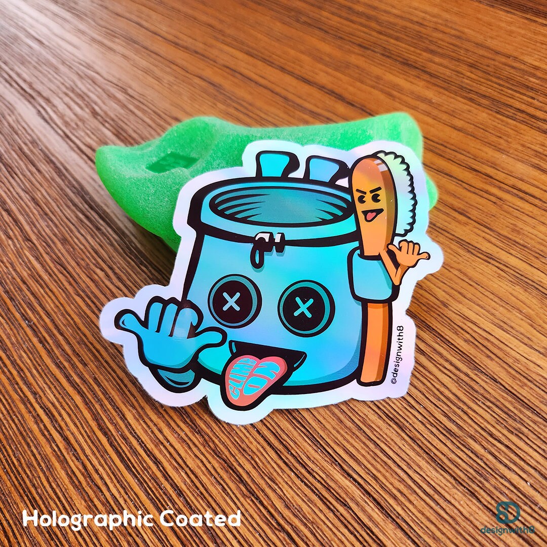 Chalk Bag and Brush Shaka Kisscut Vinyl Sticker Rock Etsy