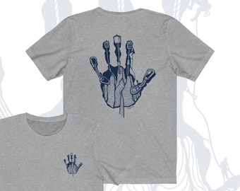 Handprint of Chalk Unisex Jersey Short Sleeve Tee | Rock Climbing