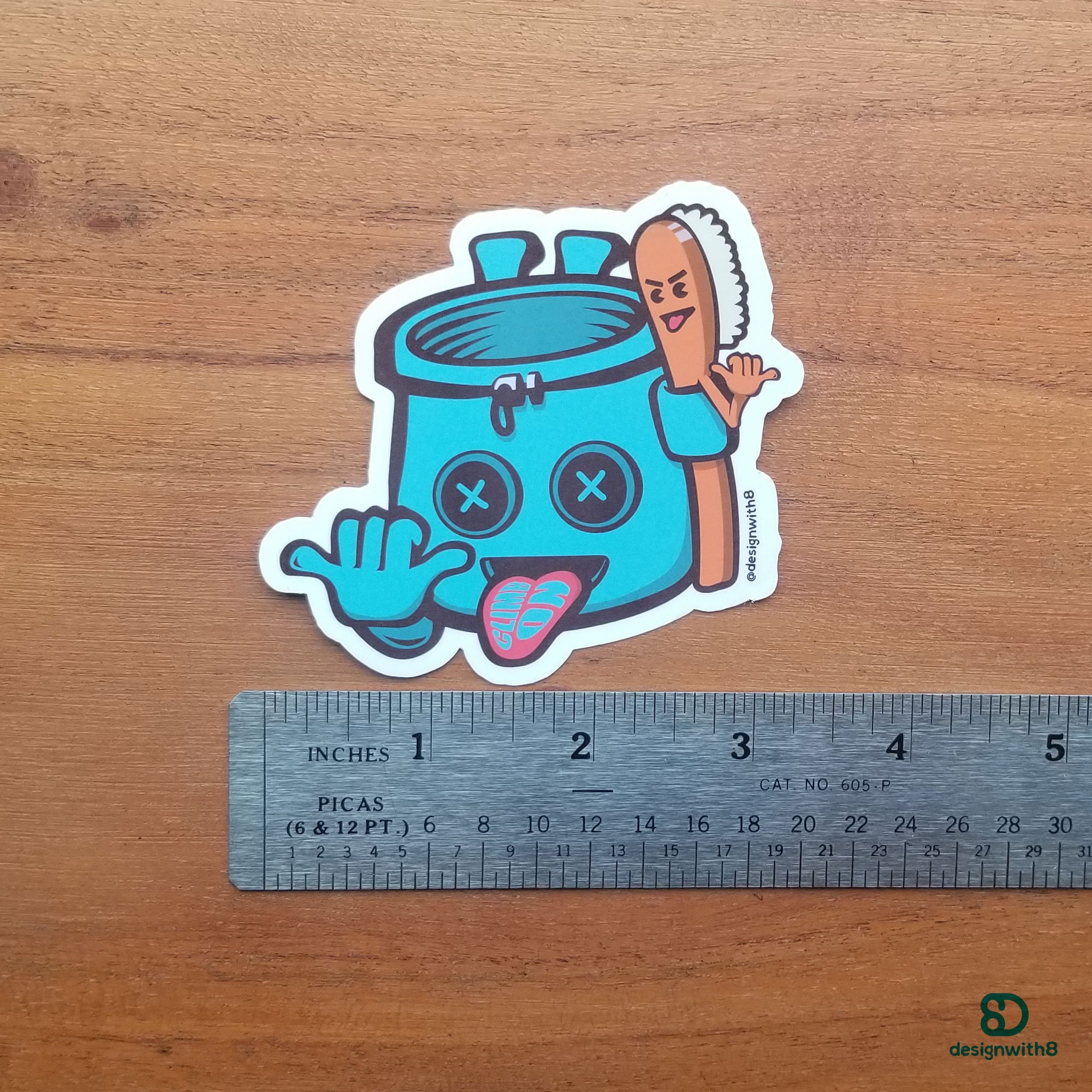 Chalk Bag and Brush Shaka Kisscut Vinyl Sticker Rock Etsy Australia