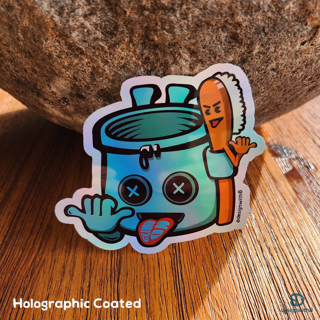 Chalk Bag and Brush Shaka Kisscut Vinyl Sticker Rock Etsy