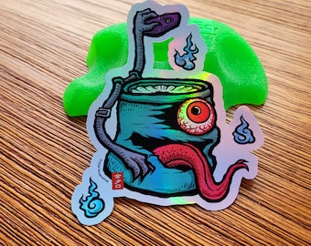 Climbing Chalk Bag Yokai Kiss-cut Glassy Coated Vinyl Sticker | Rock Climbing