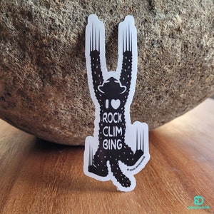 Ik hou van rotsklimmen glossy gecoate kiss-cut vinyl sticker | Boulderen