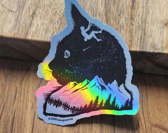 Male Climbers Cat Lovers Glossy Coated Kiss-cut Vinyl Sticker | Rock Climbing