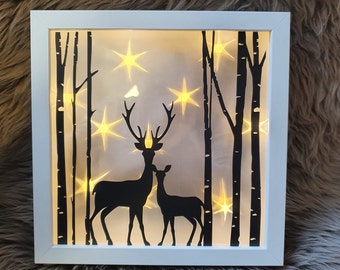 Illuminated picture frame for Christmas