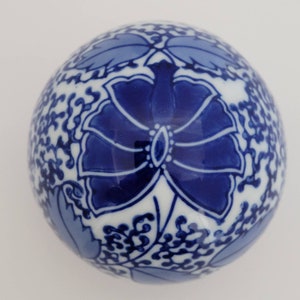 Vintage Blue and White Porcelain Ball