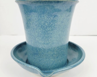 The Gourmet Potter Bacon Cooker~Speckled Ocean Blue~Handmade USA