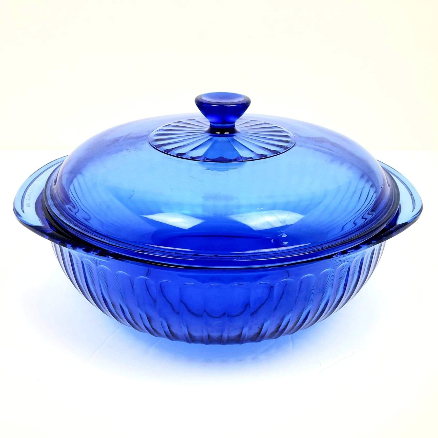 Vintage Pyrex Cobalt Blue Bowl With Lid Etsy