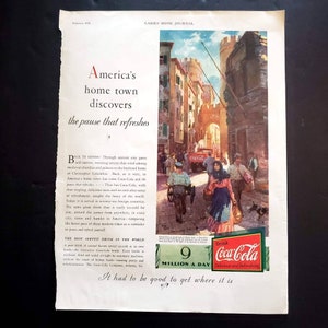 Vintage 1930s Coca Cola Fred Mizen Print Ad