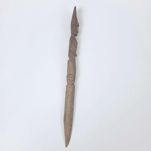 Vintage African Tribal Folk Art Wood Carved Knife Letter Opener~12&quot;