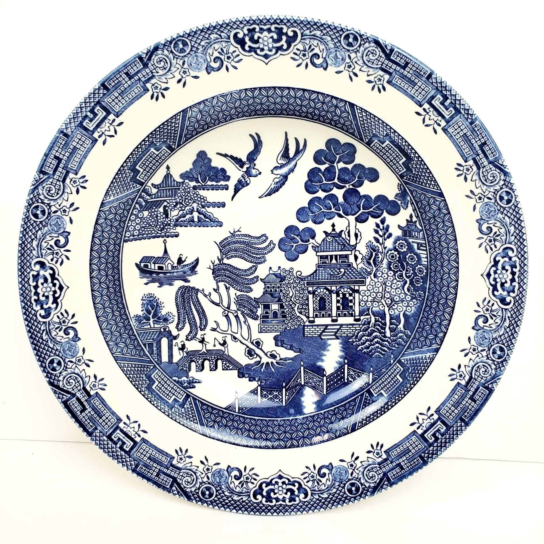 Churchill England Blue Willow Pasta Serving Bowl Etsy