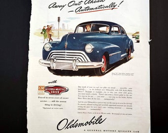 Vintage 1946 Oldsmobile Club Sedan Print Ad