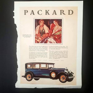 Vintage jaren 1920 Packard Model 8 Print Ad