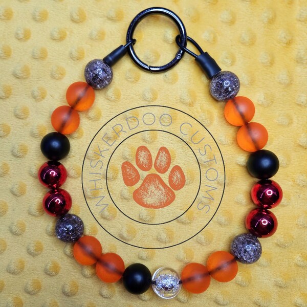 Fire inspired durable beaded collar, dog pearls, slip on dog pearl necklace, pride, celebrate