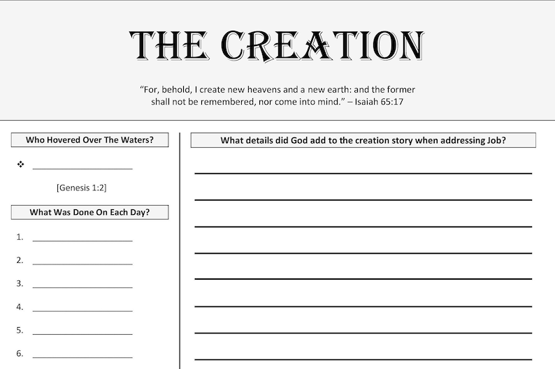 the-creation-bible-study-worksheets-bible-study-printable-etsy