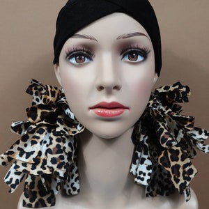 Leopard  Fringe Earrings | Leopard Earrings |Fall Earrings |Mix Fabric Earrings| Statement Earrings | Bold Earrings