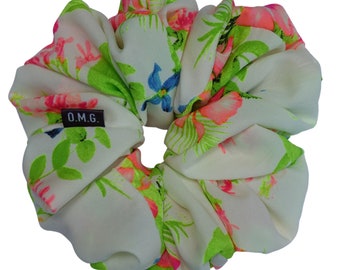 Oversized Scrunchie Luxe Scrunchie | XXL-scrunchies | Enorme Scrunchie | XXL tropische bloemenscrunchie |