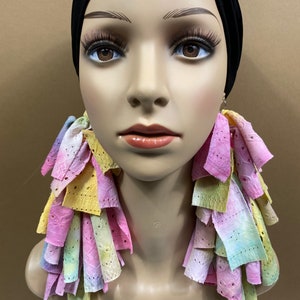 Pastel Tie Dye e Fringe Earrings |Statement Earrings | Boho Earrings | Bold Earrings |