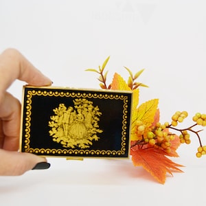 Nuovo portasigarette vintage, prodotto in Germania, scatola d'oro, porta tabacco, elegante portasigarette, regalo per fumatori, regalo per lei, regalo per lui