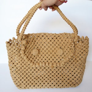 vintage handmade macrame bag