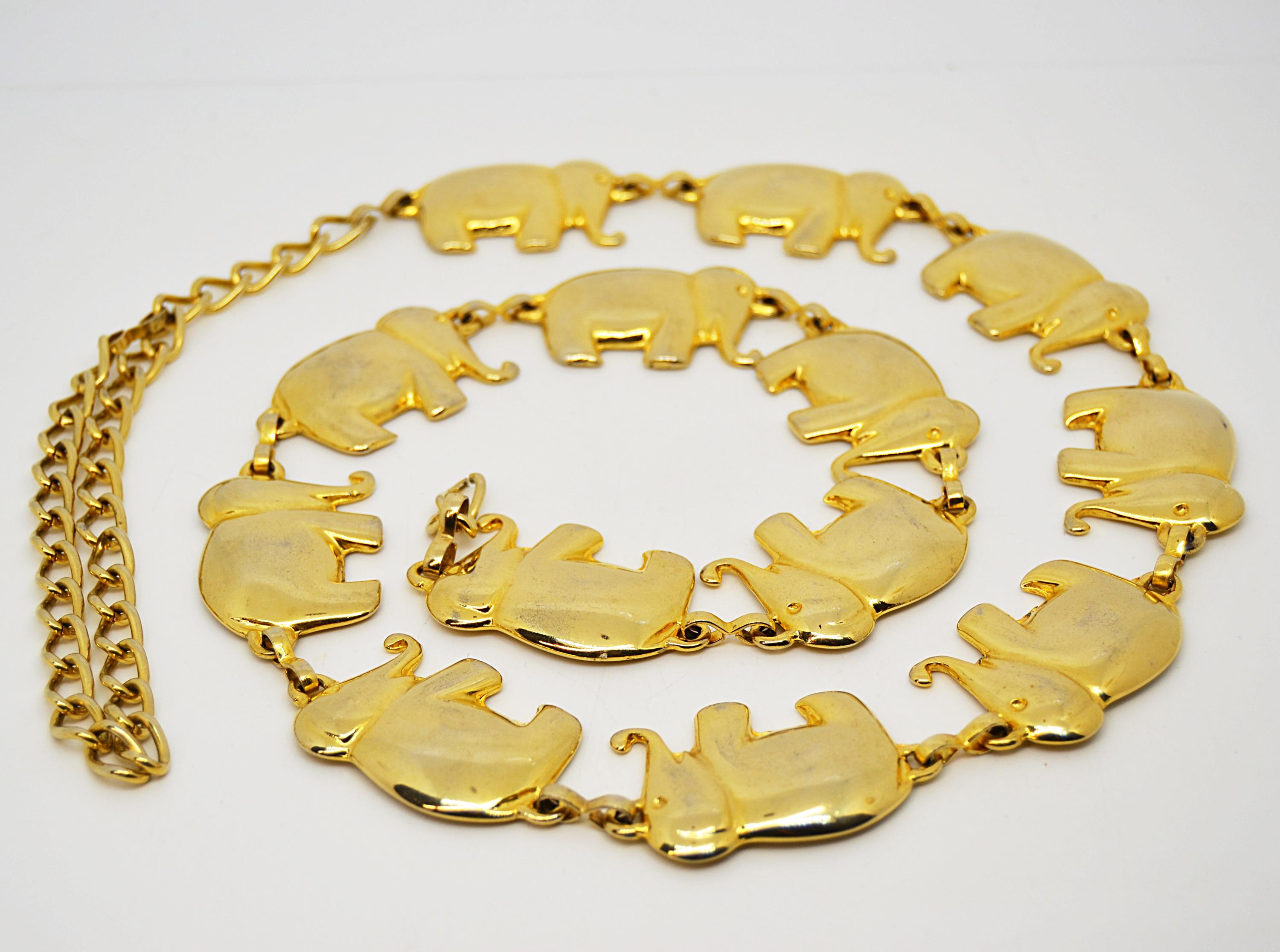 Metal Belt,elephant Belt,gold Belt,chain Belt,vintage Belt  display picture 2