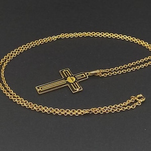 Vintage golden cross, Toledo damasquinado pendant