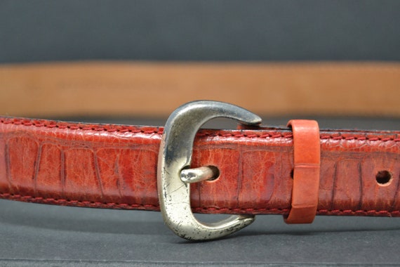 Rene lezard vintage, Rene lezard belt, red leathe… - image 6