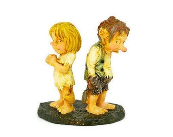 Troll Noruega original, pareja Troll Noruega, miniatura Troll, colección Troll, Troll vintage,